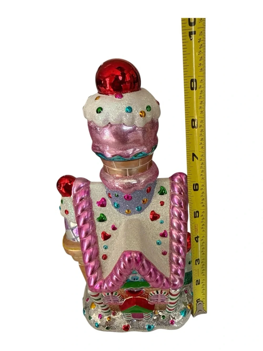 Christopher Radko Gingerbread House Candy‎ Jar 2004 Christmas Decor Glitter Lid